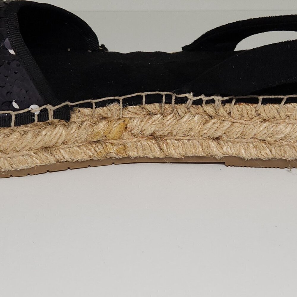 Nalho Sequin Wedge Espadrilles Black Women's Shoe Size 6 US - Picture 8 of 9